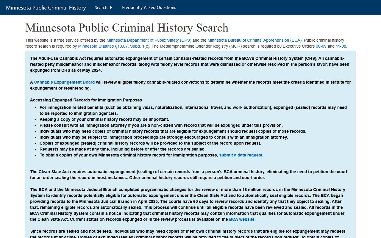 Crow Wing County arrest records BCA criminal history search
