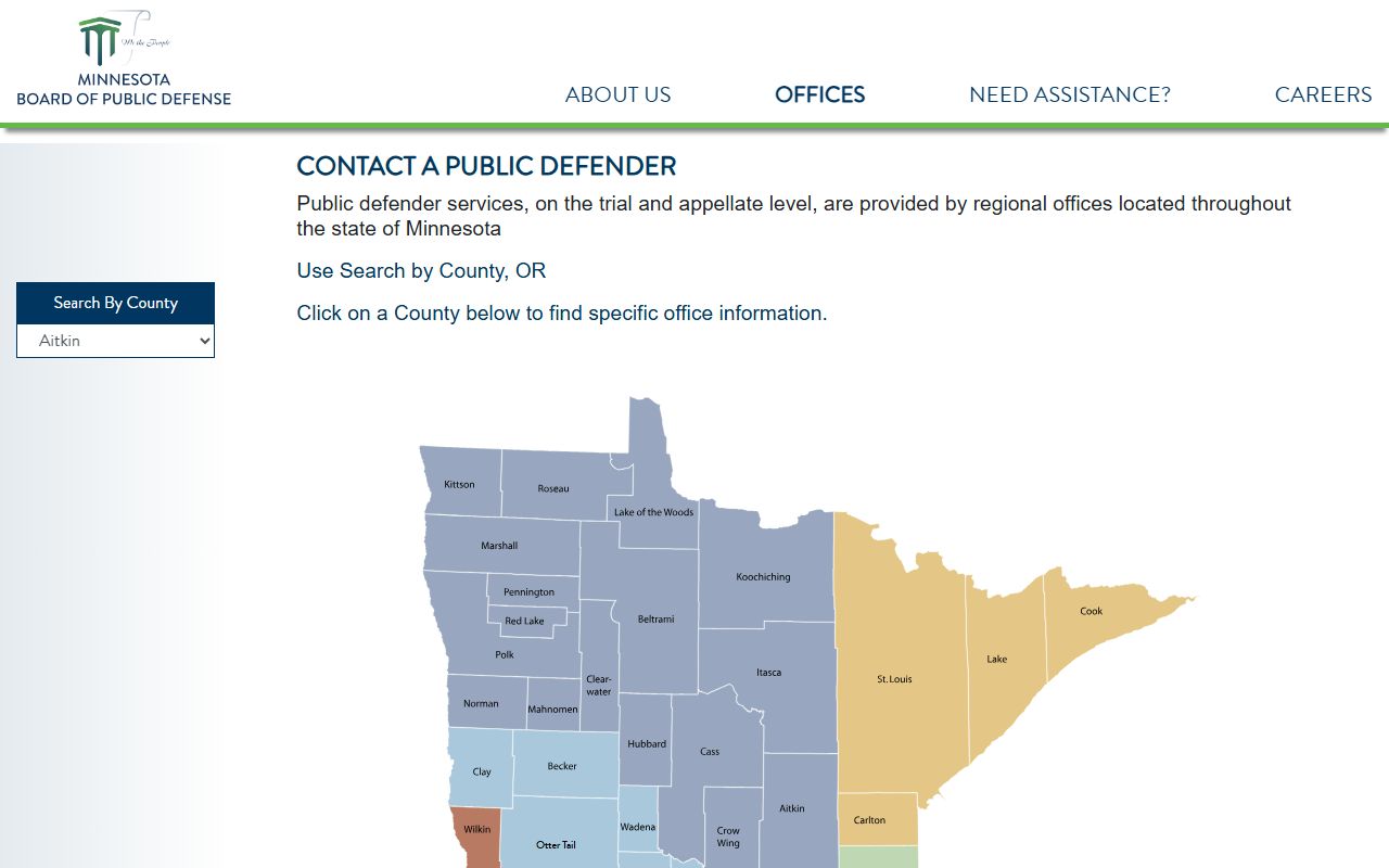 Crow Wing County Court public defender office locator